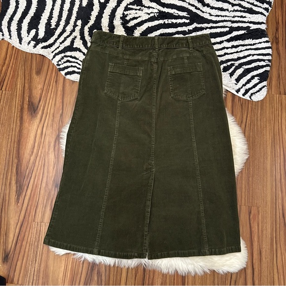 Christopher & Banks Corduroy Skirt Hunter Green Size 14 Stretch - Picture 5 of 6